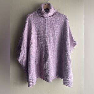 J.Crew Women Wool Purple Chunky Turtleneck Sweater Oversized Knit Size XS/S